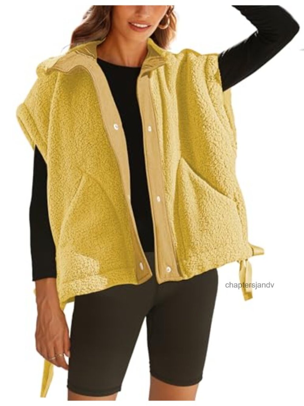 Oversized Sherpa Fleece Vest Sleeveless Casual Jacket